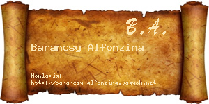Barancsy Alfonzina névjegykártya